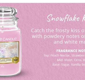 NEW YANKEE CANDLE CHRISTMAS SCENTS SNOWFLAKE KISSES LARGE - PLEAS EPHONE BEFORE PLACING ORDER