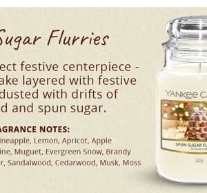 NEW YANKEE CANDLE CHRISTMAS SCENTS -SPUN SUGAR FLURRIES LARGE